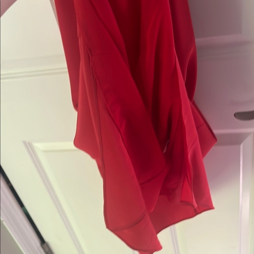 Club Monaco Red Silk Scarf Halter Sun-dress with open back size 00 - Picture 12 of 14